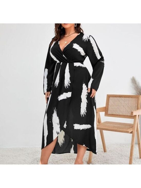 SHEIN Dresses & Skirts - SHEIN Black and White Wrap Sundress FREE NECKLACE!!